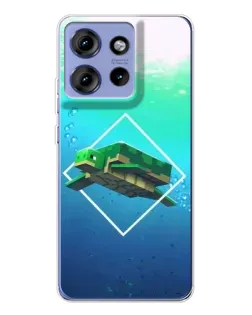 Чохол для Motorola Edge 50 з картинкою «Черепаха Minecraft»