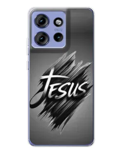 Чехол для Motorola Edge 50 с картинкой «Надпись Jesus Graffiti»