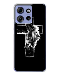 Чохол для Motorola Edge 50 з картинкою «Сяючий хрест Jesus»