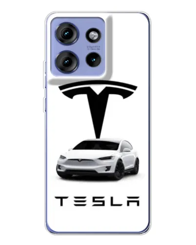 Чехол для Motorola Edge 50 с картинкой «Tesla White Style»