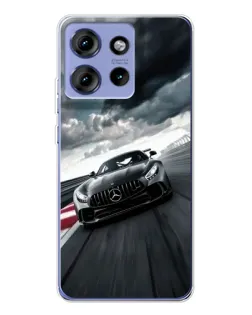 Чехол для Motorola Edge 50 с картинкой «Гоночный Mercedes AMG»