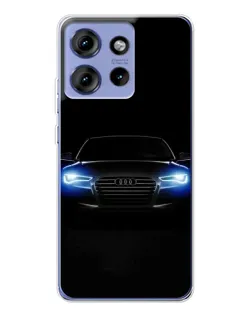 Чехол для Motorola Edge 50 с картинкой «Audi в неоне»