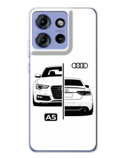 Чехол для Motorola Edge 50 с картинкой «Audi — контрастный дизайн»