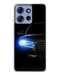Чехол для Motorola Edge 50 с картинкой «Неоновый взгляд Audi»