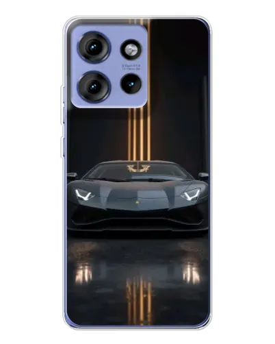 Чехол для Motorola Edge 50 с картинкой «Lamborghini золотые линии»