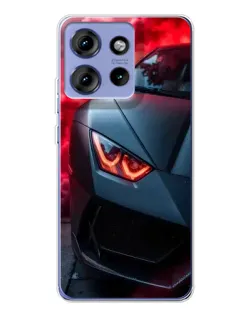 Чехол для Motorola Edge 50 с картинкой «Lamborghini красное сияние»