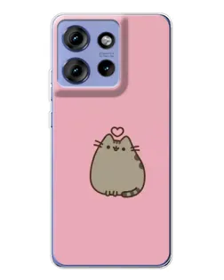 Чехол для Motorola Edge 50 с картинкой «Pusheen сердце»