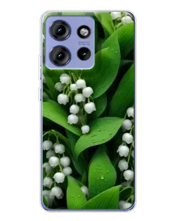 Чехол для Motorola Edge 50 с картинкой «Ландыши в зелени»