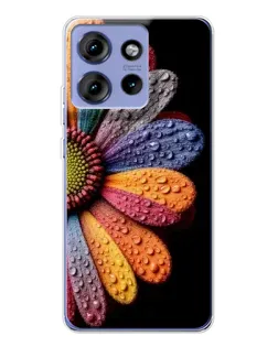 Чехол для Motorola Edge 50 с картинкой «Радужный цветок»