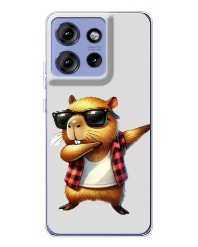 Чехол для Motorola Edge 50 с картинкой «Капибара рэпер даб»
