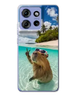 Чехол для Motorola Edge 50 с картинкой «Капибара на море» Чехол для Motorola Edge 50 с картинкой «Капибара на море»