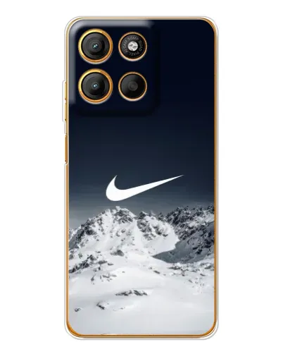 Чехол для Motorola Edge 60 Fusion с картинкой «Nike — зимние горы»