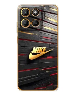 Чехол для Motorola Edge 60 Fusion с картинкой «Золотой Nike на металле»