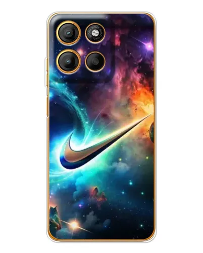 Чехол для Motorola Edge 60 Fusion с картинкой «Космический Nike Swoosh»