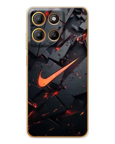 Чехол для Motorola Edge 60 Fusion с картинкой «Nike — эффект разломов»