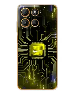 Чехол для Motorola Edge 60 Fusion с картинкой «Nike — золотая искра»