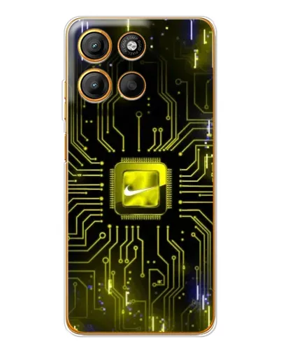 Чехол для Motorola Edge 60 Fusion с картинкой «Nike — золотая искра»