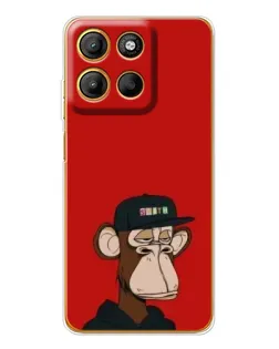 Чехол для Motorola Edge 60 Fusion с картинкой «Bored Ape — красный фон»