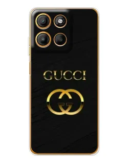 Чехол для Motorola Edge 60 Fusion с картинкой «Золотой логотип Gucci»