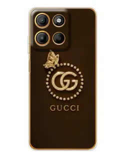 Чехол для Motorola Edge 60 Fusion с картинкой «Gucci — золотая бабочка»