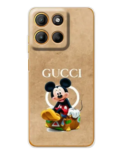Чехол для Motorola Edge 60 Fusion с картинкой «Микки Маус Gucci — крафт»