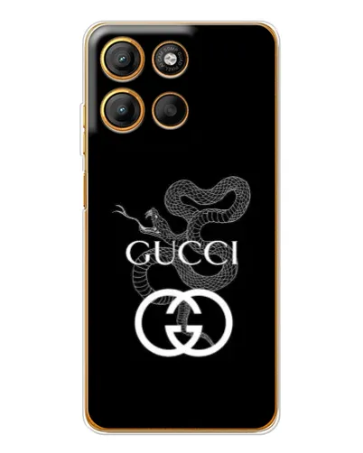 Чехол для Motorola Edge 60 Fusion с картинкой «Gucci — серебряная змея»