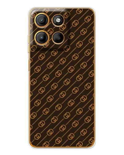 Чехол для Motorola Edge 60 Fusion с картинкой «Gucci — золотые диагонали»