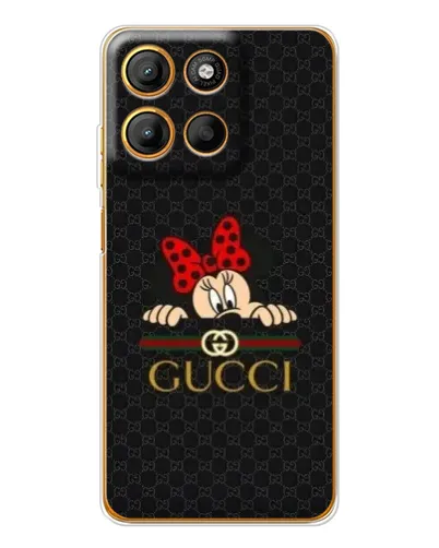 Чехол для Motorola Edge 60 Fusion с картинкой «Минни Маус Gucci — черный»