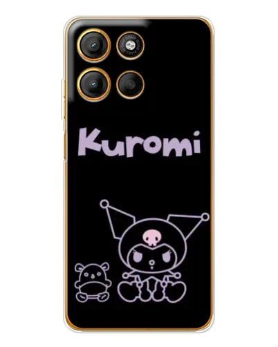 Чехол для Motorola Edge 60 Fusion с картинкой «Kuromi — черный минимализм»