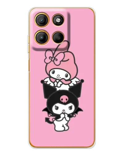 Чехол для Motorola Edge 60 Fusion с картинкой «My Melody и Kuromi»