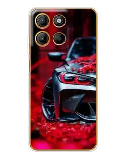 Чехол для Motorola Edge 60 Fusion с картинкой «Спортивная BMW и цветы»