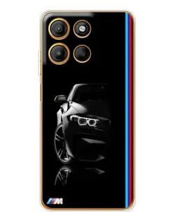 Чехол для Motorola Edge 60 Fusion с картинкой «Силуэт BMW в темноте»