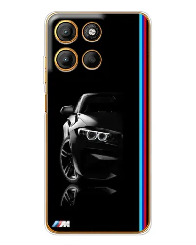 Чехол для Motorola Edge 60 Fusion с картинкой «Силуэт BMW в темноте»