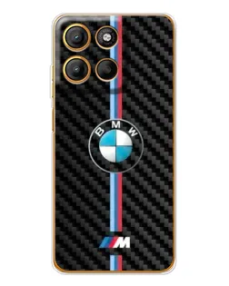 Чехол для Motorola Edge 60 Fusion с картинкой «Эмблема BMW и карбон»