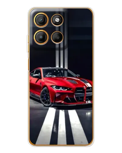 Чехол для Motorola Edge 60 Fusion с картинкой «Красная BMW на дороге»