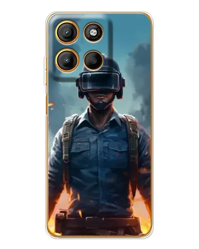 Чехол для Motorola Edge 60 Fusion с картинкой «PUBG — реалистичный герой»