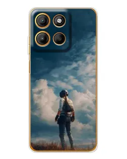 Чехол для Motorola Edge 60 Fusion с картинкой «Герой PUBG на скале»