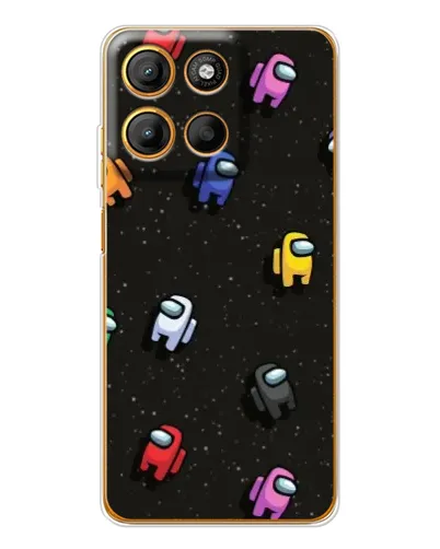 Чехол для Motorola Edge 60 Fusion с картинкой «Космический паттерн Among Us»