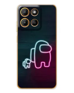 Чехол для Motorola Edge 60 Fusion с картинкой «Among Us неон-арт»