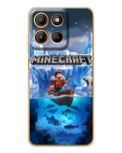 Чехол для Motorola Edge 60 Fusion с картинкой «Minecraft ледяной мир»