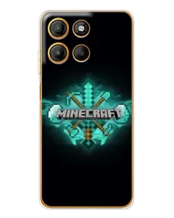 Чехол для Motorola Edge 60 Fusion с картинкой «Minecraft Diamond лого»
