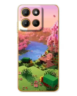 Чехол для Motorola Edge 60 Fusion с картинкой «Розовое дерево Minecraft»