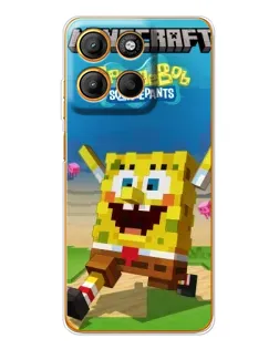 Чехол для Motorola Edge 60 Fusion с картинкой «Губка Боб Minecraft»