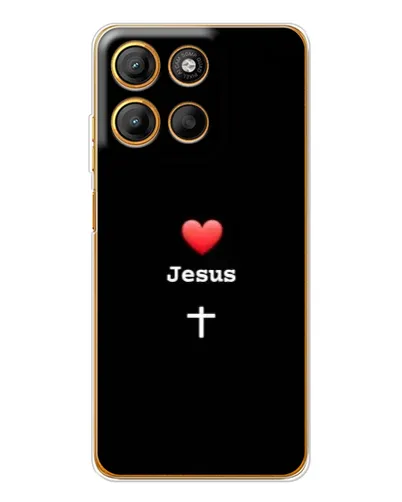 Чехол для Motorola Edge 60 Fusion с картинкой «Сердце - Jesus»