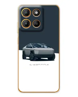 Чохол для Motorola Edge 60 Fusion з картинкою «Сріблястий Cybertruck Tesla»