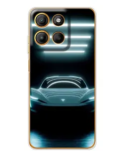 Чохол для Motorola Edge 60 Fusion з картинкою «Tesla в неоні»