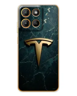 Чохол для Motorola Edge 60 Fusion з картинкою «Мармурова Tesla Gold»