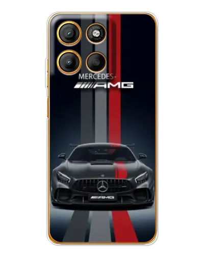 Чехол для Motorola Edge 60 Fusion с картинкой «Mercedes — белый карбон»