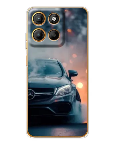 Чехол для Motorola Edge 60 Fusion с картинкой «Mercedes — ночной город»