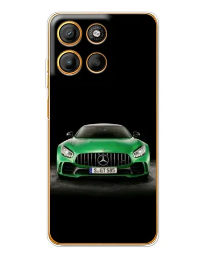 Чехол для Motorola Edge 60 Fusion с картинкой «Mercedes — неоновый лого»